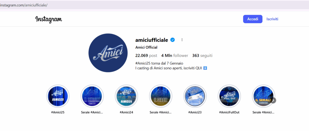 instagram amici